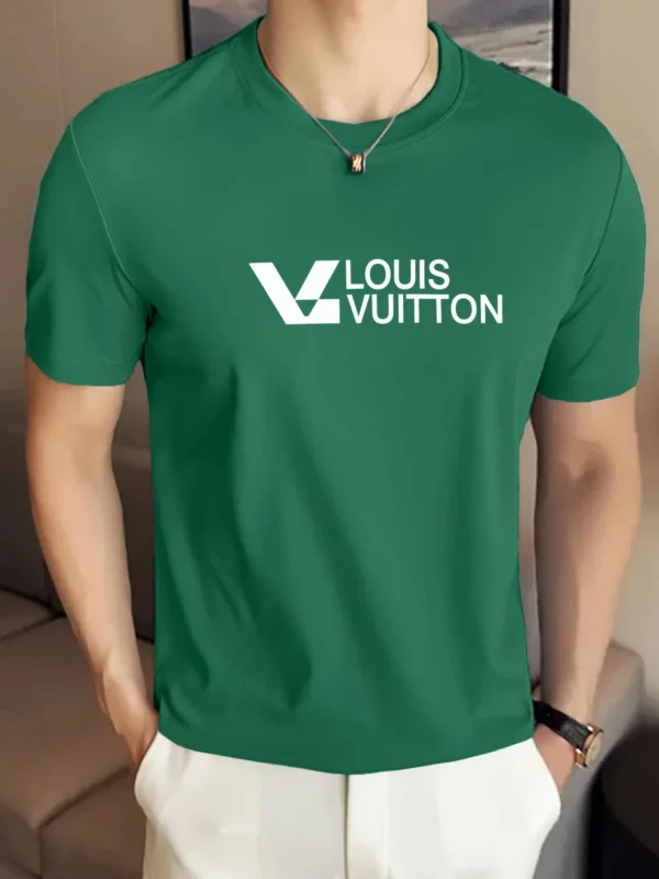 LV Maze Logo Statement Graphic Crew Neck Tee